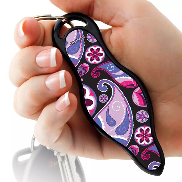 Pink Paisley Self Defense Keychain