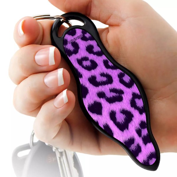 Purple Leopard Self Defense Keychain