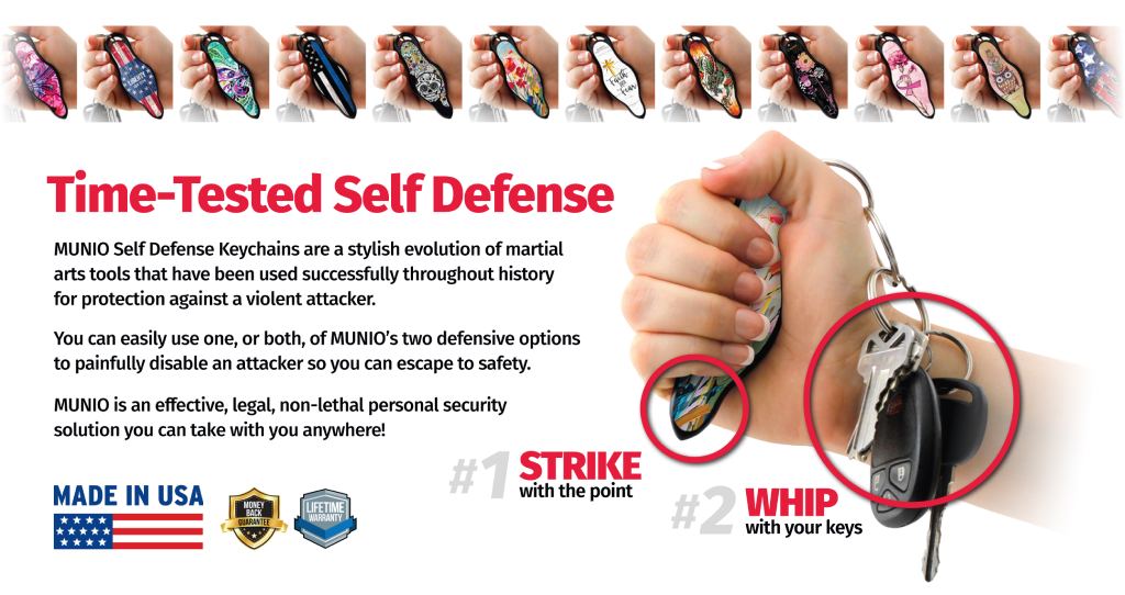 MUNIO Self Defense - Self Defense Keychain, Free Training